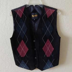 Leather front vest for women